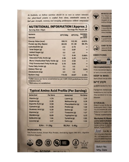 Earthtale Vegan Protein – Unflavoured - Image 3