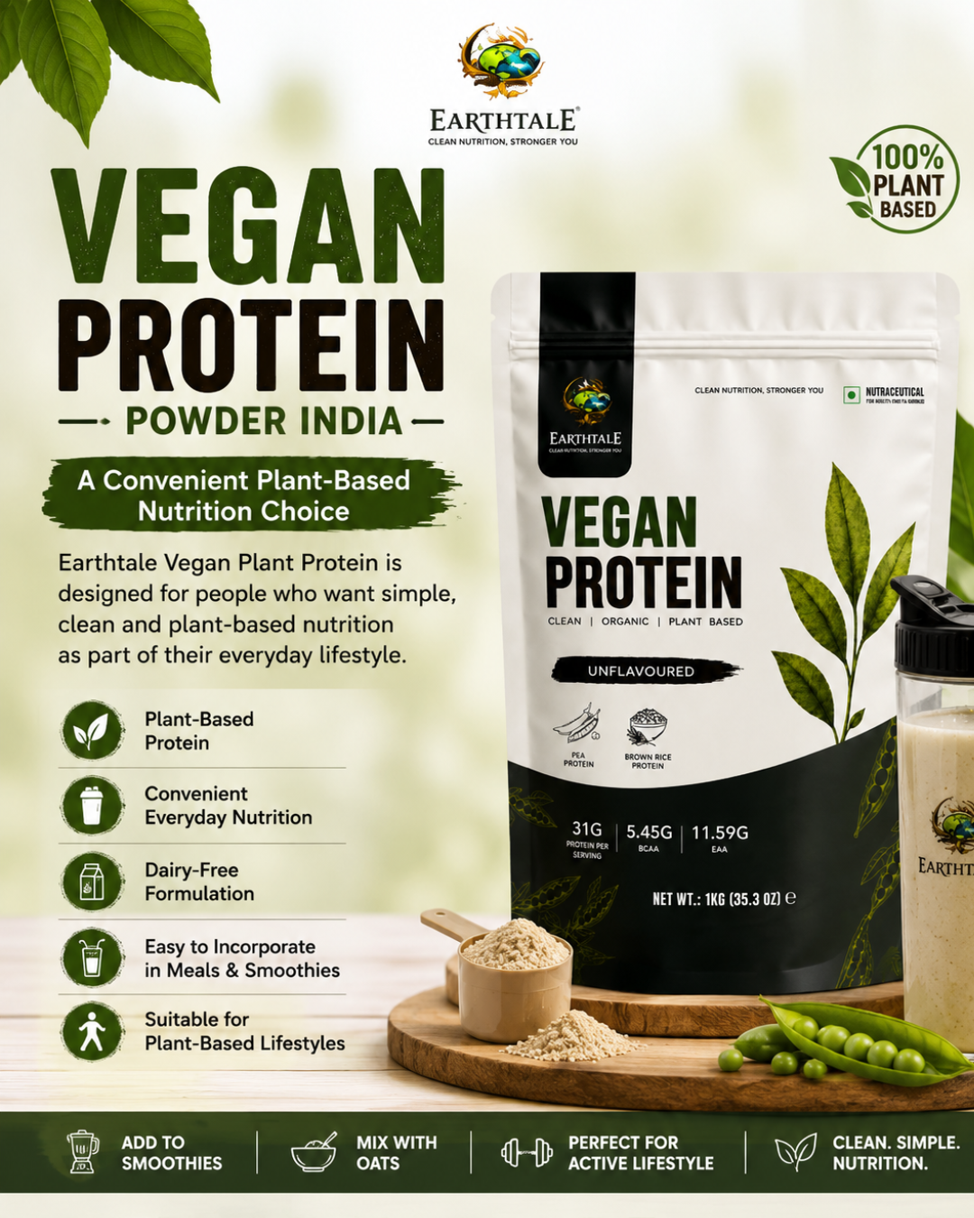 Vegan Protein Powder India – Earthtale Vegan Plant-Based Protein
